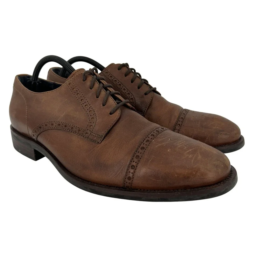 Cole Haan Shoes Mens Size 11 Brown Leather Cap Toe Oxford Dress Grand.OS C26146